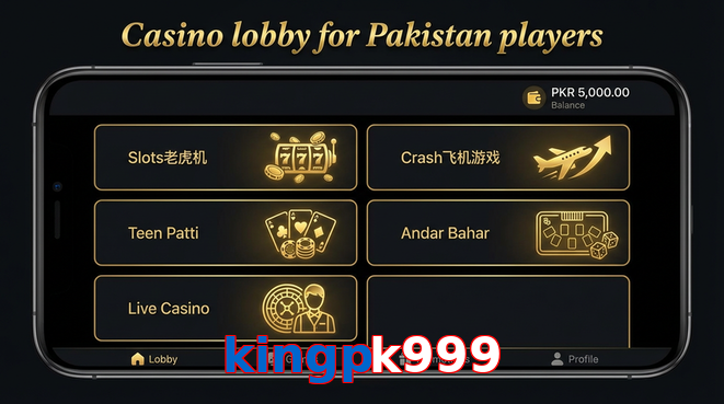Lobby view of Kingpk999 for Pakistan users